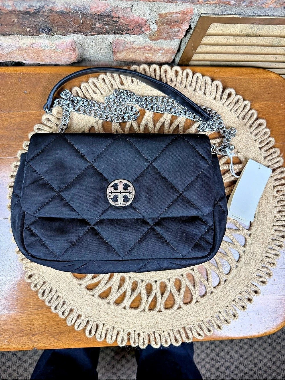 Tory Burch Kira Diamond Quilt Convertible Shoulder Bag Black